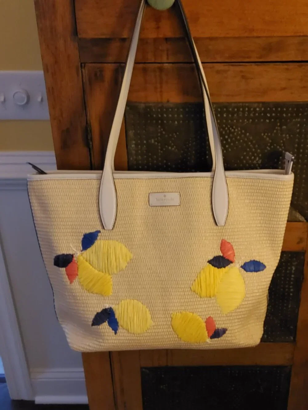 Kate Spade Extra Large Lemon Tote in Straw